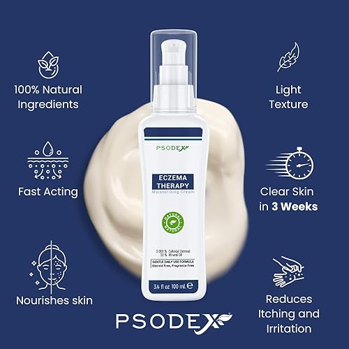 Miniatura 3 de PSODEX Eczema Cream - Crema hidratante eccema terapia cuidado de la piel con aloe vera, vitaminas, aceite de árbol de té - Loción eccema orgánica y