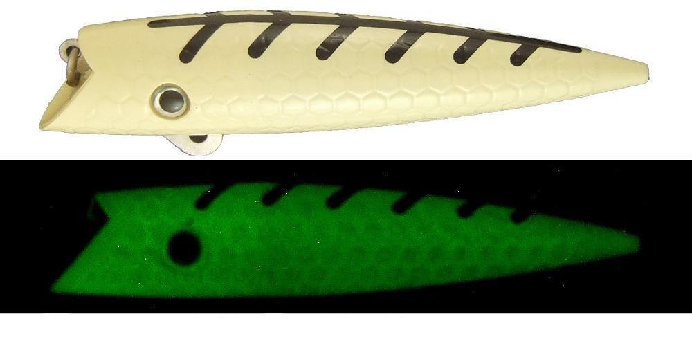 Dreamweaver Lure Co.Captains Choice Plug Glow Black Ladder Back