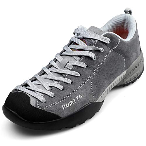 HUMTTO Men's Hiking Shoes Outdoor Sports Leather Breathable Anti-skid Casual Sneakers