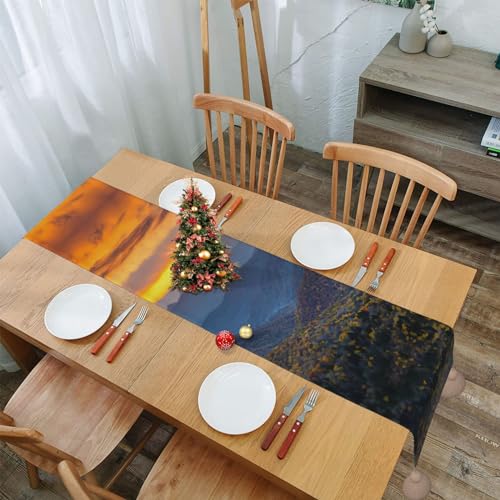Chemin de table motif montagne 152 cm pour decoration cuisine et commode - 8