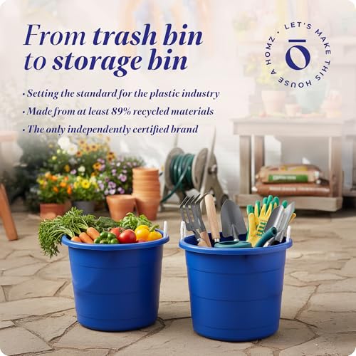 HOMZ 2-Pack Utility Tub, Large Plastic Storage Bucket with Rope Handles, 18 Gallon, Blue - Portable Indoor and Outdoor Buckets for Kitchen, Laundry, Garden, Bathroom, and Garage Organization by HOMZ - Image 7