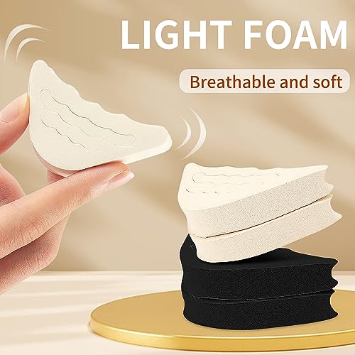 Image of Toe Filler 6 Pairs Adjustable and Reusable Toe Plug Soft Foam Toe Pads Comfortable and Convenient Toe Inserts to Relieve Discomfort Black and Beige (3 Black+3 Beige)