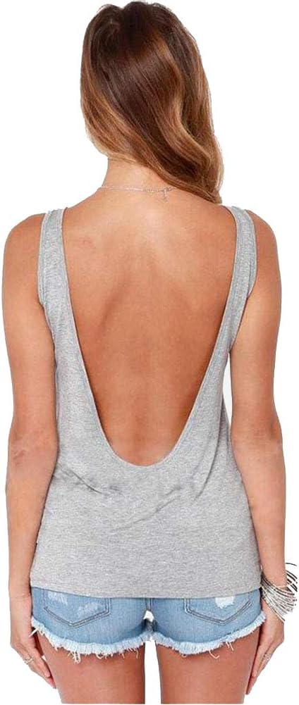Bestisun Womens Workout Shirts Sexy Open Back Activewear Athletic Clothes Sports Yoga Tank Tops - Image 2