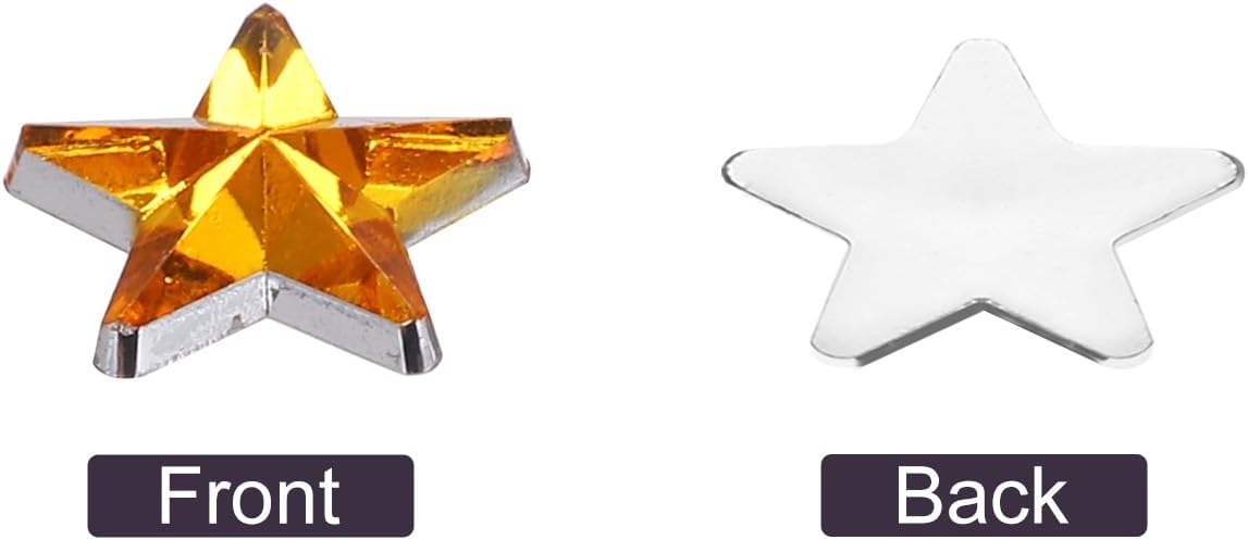 MECCANIXITY 200PCS Acrylic Star Rhinestone 6x6mm Flat Back Plastic Gems for Craft Bead Face Painting Costume Jewelry Making, Gold - Image 3