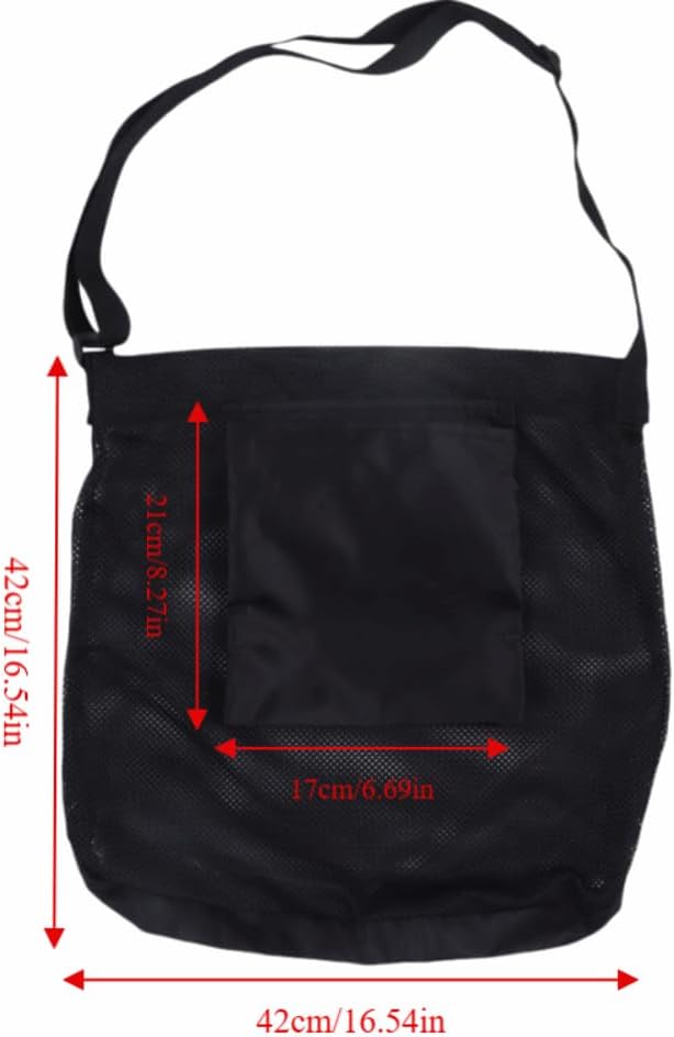 Bag, Breathable Mesh Harvest Bag with Shoulder Strap, Large Capacity Crossbody Pouch for Vegetables, Mushrooms, Orchard and Garden Use,16.54x16.54in image 2