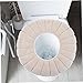 IWOWHERO Warm O-shaped Toilet Seat Cover Durable Stretchable and Washable Toilet Seat Pad Beige for Comfortable and Cozy Bathroom Experience