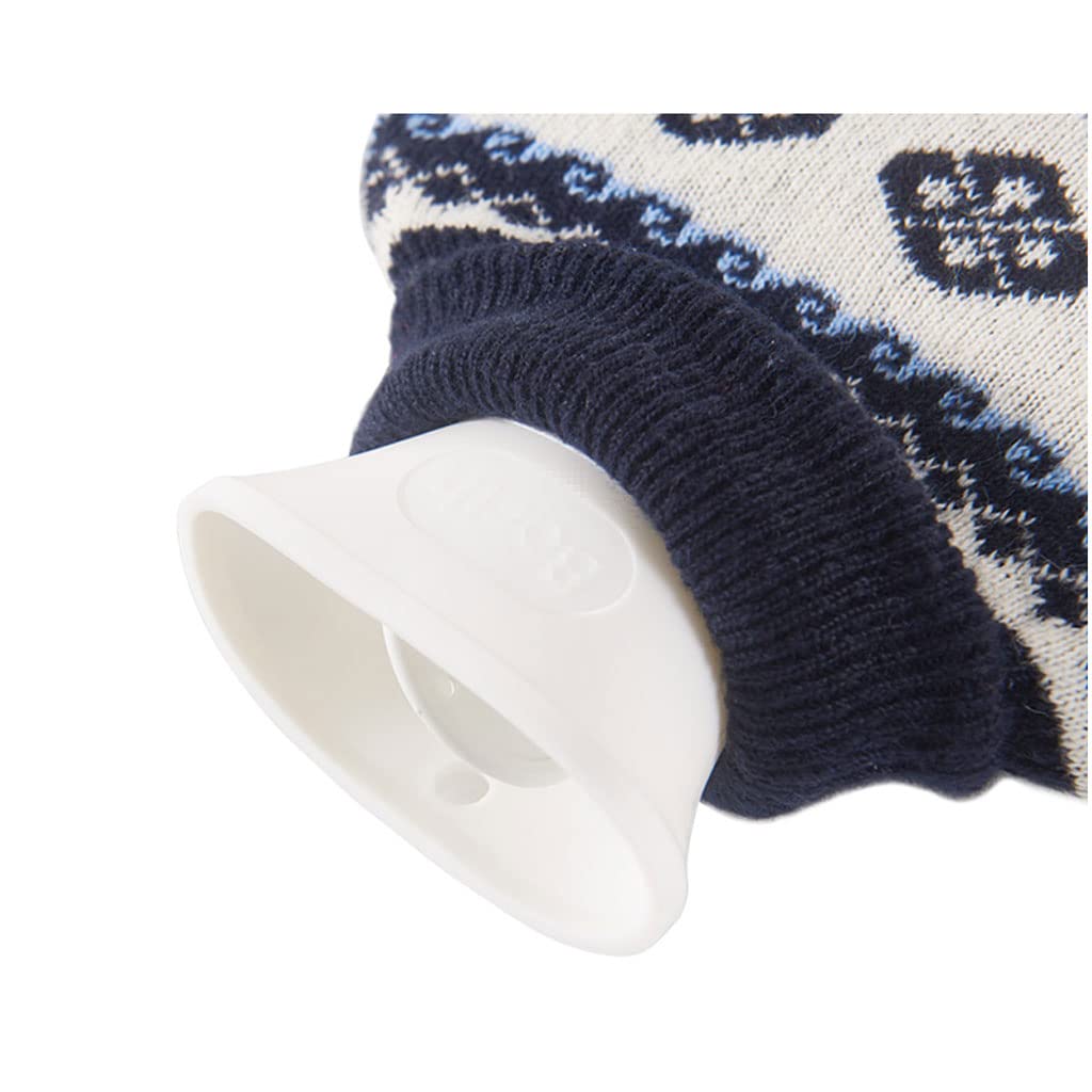 Wärmflasche, Handwärmer, PVC mit Strickbezug, 2 l, groß, tragbar, Warm- und Kaltpackung, Winter-Handwärmer, Warmwasserbeutel für Menstruationskrämpfe