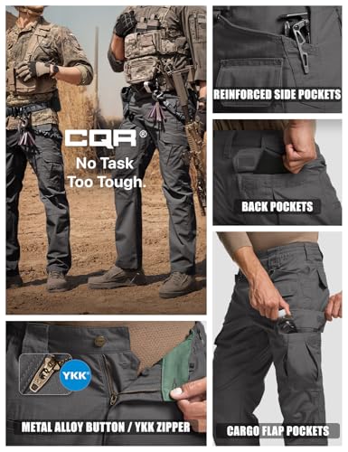 Image of CQR Men's Tactical Pants, Water Resistant Ripstop Cargo Pants, Lightweight EDC Work Hiking Pants, Outdoor Apparel
