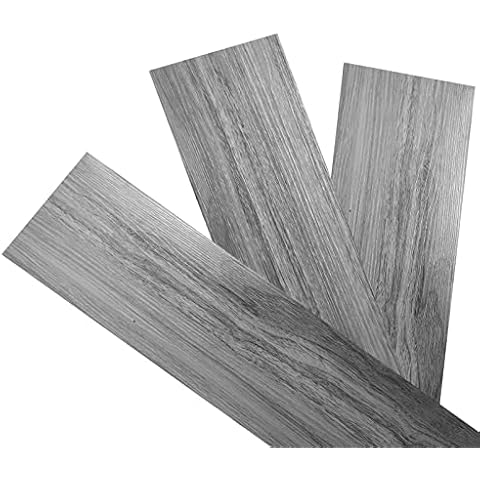 Lavieva 5m² Floor Planks Tiles Self Adhesive Wood Effect Vinyl Flooring Kitchen Bathroom, 36pcs Self Adhesive Floor Tiles, Wooden Flooring Wall Stickers for Home, Bedroom DIY Planks Cover