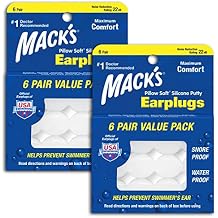 Macks Pillow Soft Silicone Earplugs, Value Pack - The Original Moldable Silicone Putty Ear Plugs for Sleeping, Snoring, Swimming, Travel, Concerts and Studying, 6 Pair Pack of 2