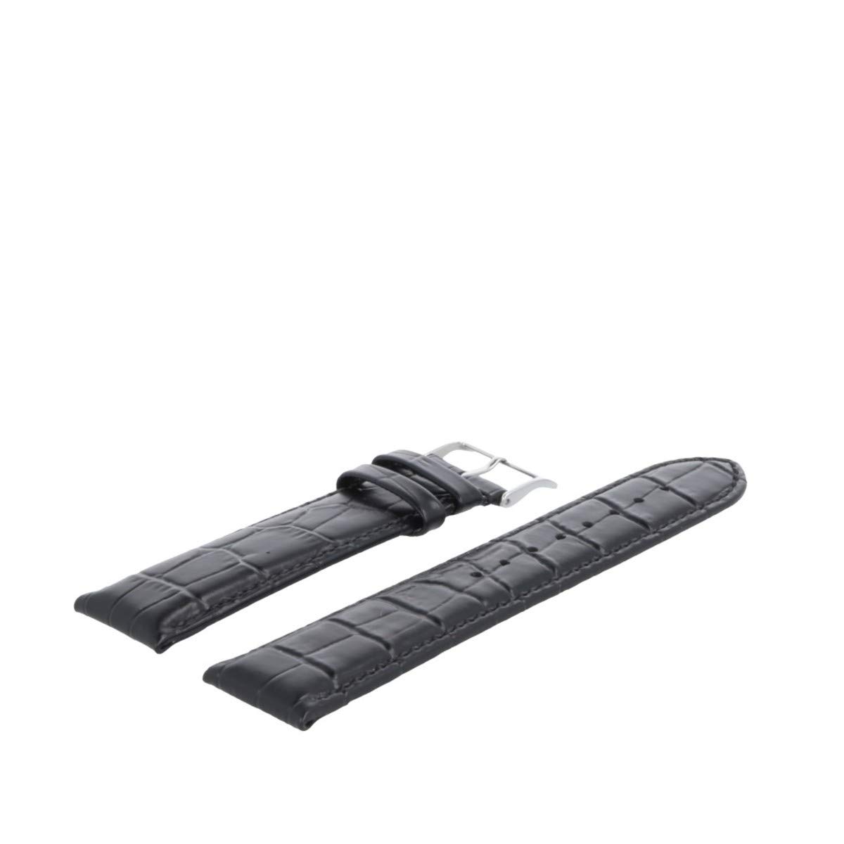 HUGO BOSS Uhrenarmband 22mm Leder Schwarz Kroko - 659302186