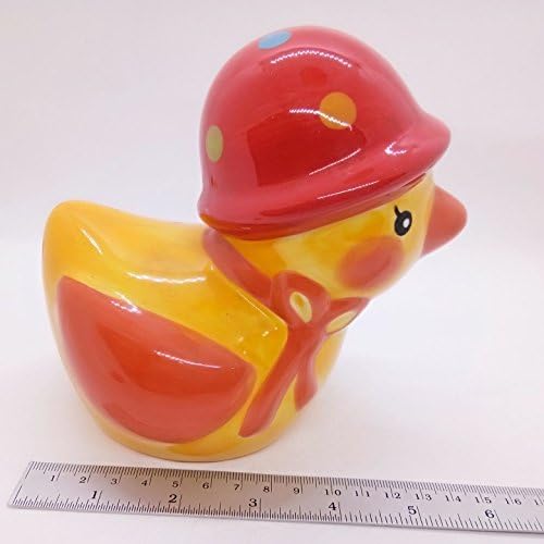 Miniatura 9 de Alcancía de pato de 5 pulgadas de alto, de cerámica, linda figurita de porcelana, estatua de animales de granja, decoración para coleccionar moneda
