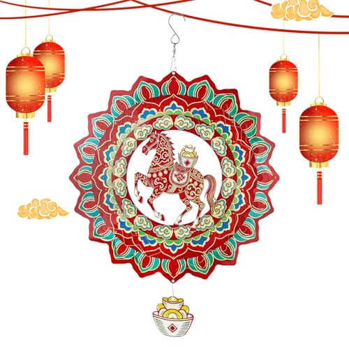 CGACCSD Giratorios De Viento para Exterior | De Acero Inoxidable De 29.4 Cm,Móvil Giratorio Colgante del Caballo 2026,para Hogar Jardín Patio Interior Fiestas de