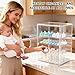 Baby Bottle Organizer, 3-Tier Bottle Storage for Countertop with Double Magnetic Doors, Clear Plastic Bottle Station Organizer with 2 Adjustable Dividers for Kitchen, Bathroom, Cabinet, Vanity