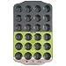 CasaWare Mini Muffin Pan 24 Cup Ceramic Coated Non-Stick (Silver Granite)