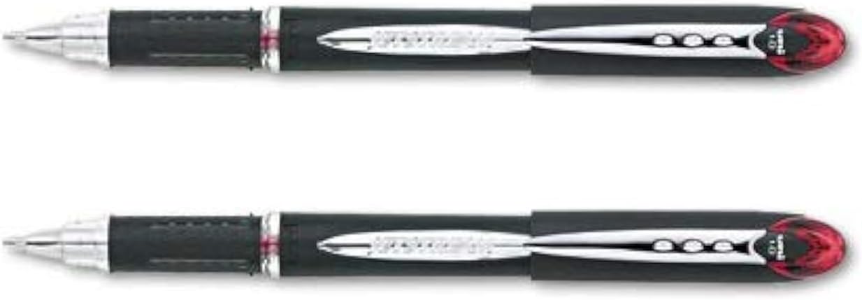 Jetstream Stick Roller Ball Pen, Black Barrel, Red Ink, Bold Point, 1.0 mm -:- Sold as 2 Packs of - 1 - / - Total of 2 Each