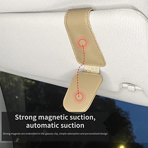 Magnetic Leather Sunglass Holder for Car, Sunglasses Clip for Car Visor, Auto Interior Accessories Universal for Different Size Eyeglasses - Image 5