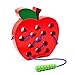 Kizh Wooden Lacing Apple Threading Toys Wood Block Puzzle Travel Game Montessori Early Learning Fine Motor Skills Educational Gift for 1 2 3 Years Old Toddlers Baby Kids