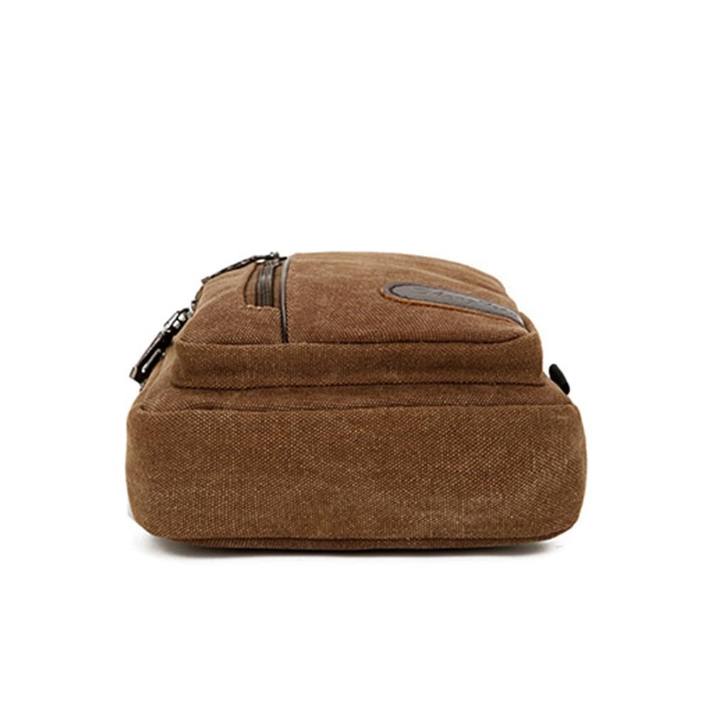 Sac de Poitrine Homme Femme Grande Capacité Toile Multi-Poches Randonnée Cyclisme Voyage Sport