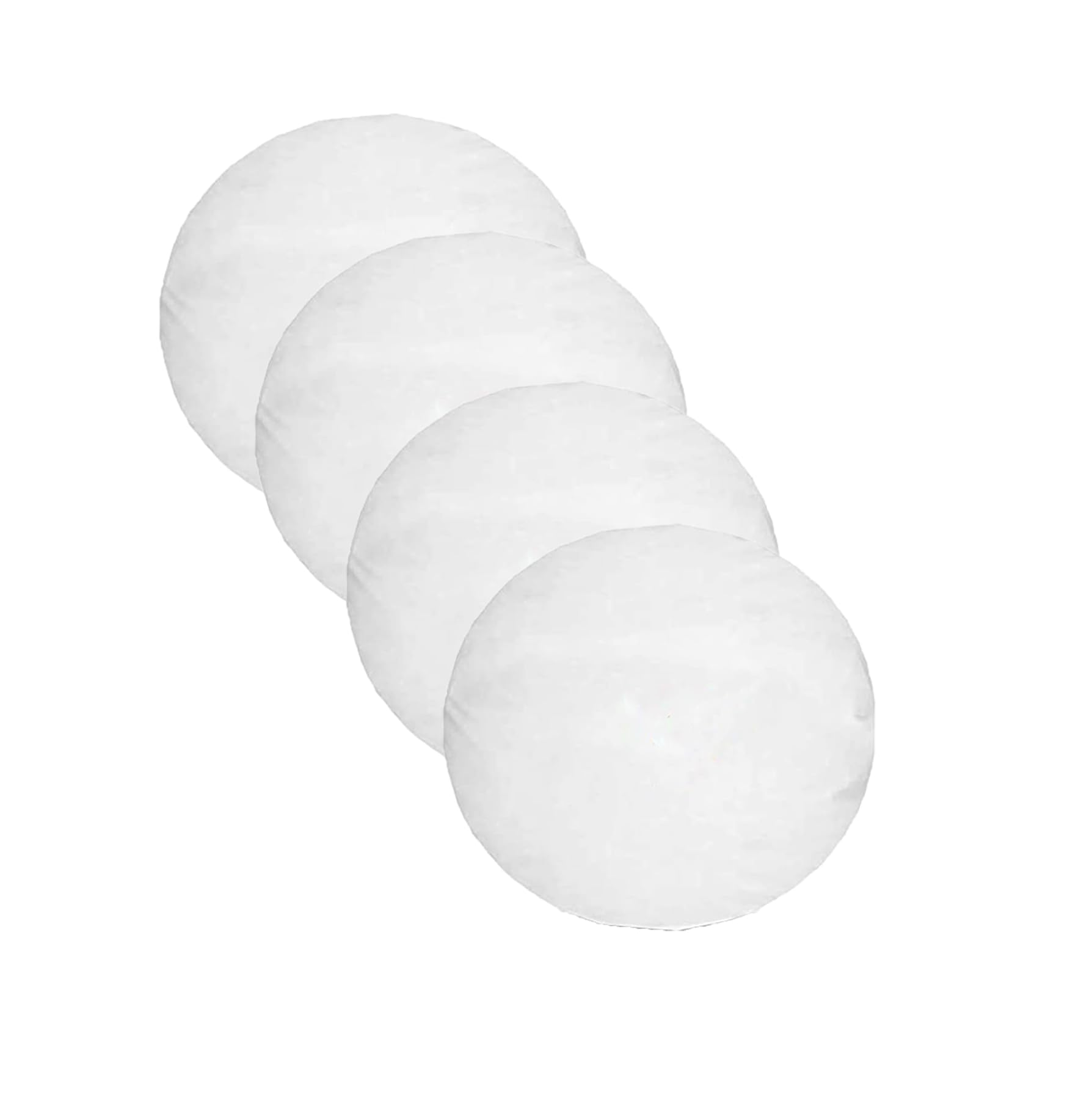 Extra Fill Plump Inner Pads (Pack of 4), Round (20") | 100% Hollowfibre Cushions Inners Fillers Scatters - Cushion Stuffer Inserts, Hollowfibre Pillows (White)