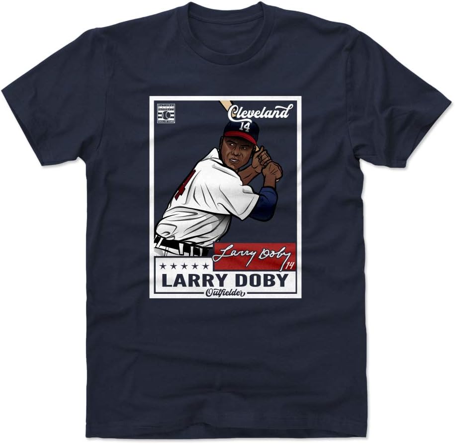 500 LEVEL Larry Doby Shirt - Vintage Cleveland Baseball Men's Apparel - Larry Doby Throwback Card