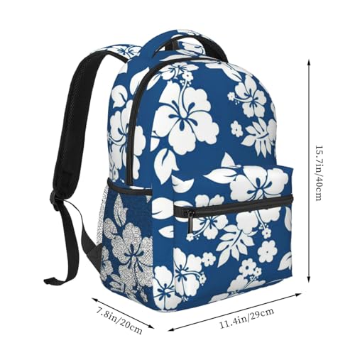 Mochila casual de 20x29x40 cm con estampado de flores de Hawái para el día a día 2