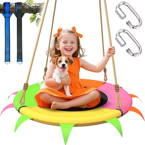 Saucer Swing for Kids Outdoor - 400lb Heavy-Duty Tree...