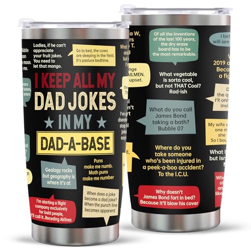 Dad Joke 20oz Tumbler:Funny Gifts for Dad Men Adults Grandpa Husband Stepfather Stocking Stuffers Perfect for Fathers Day Birthday Christmas Thankgiving