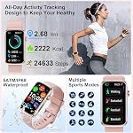 Smartwatch für Damen und Herren, 1,47 Zoll HD Smartwatch, 110+ Sportmodi Smart Watch mit Schlaf/SpO2/24H Herzfrequenzmesser, wasserdicht IP68 Fitness Tracker für Android iOS, Rosa – Bild 3