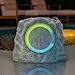 uuffoo 2-Pack Solar Powered Rock Speakers Outdoor Water-Resistant IP44 Rock Speaker with Lights RGB Colors and USB Charging for Patio Pool Party Yard Garden Outside