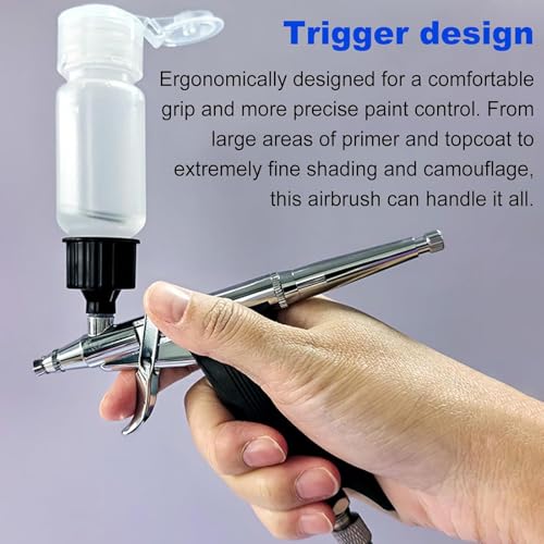 Kit aerografo con compressore d'aria, alta pressione, avvio/arresto automatico, non intasamento, 5 flaconi spray, ideale per modellare, dipingere, unghie e trucco