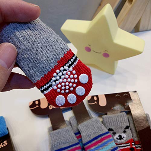 Meias de malha elásticas fofas antiderrapantes para animais de estimação meias de algodão com contro