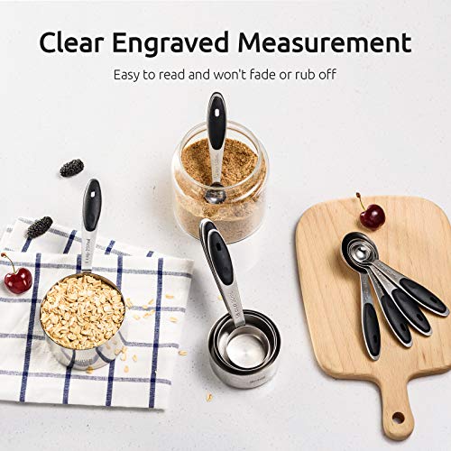 Image of U-Taste Measuring Cups Spoons Set, 18 /8 Stainless Steel, 10Pcs, Black