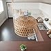 SkyTalent Woven Bamboo Pendant Light, Natural Simple Hand Weaved Pendant Light, Creative Farmhouse Hanging lamp Rattan Chandelier Pendant Light for Dining Room Bedroom