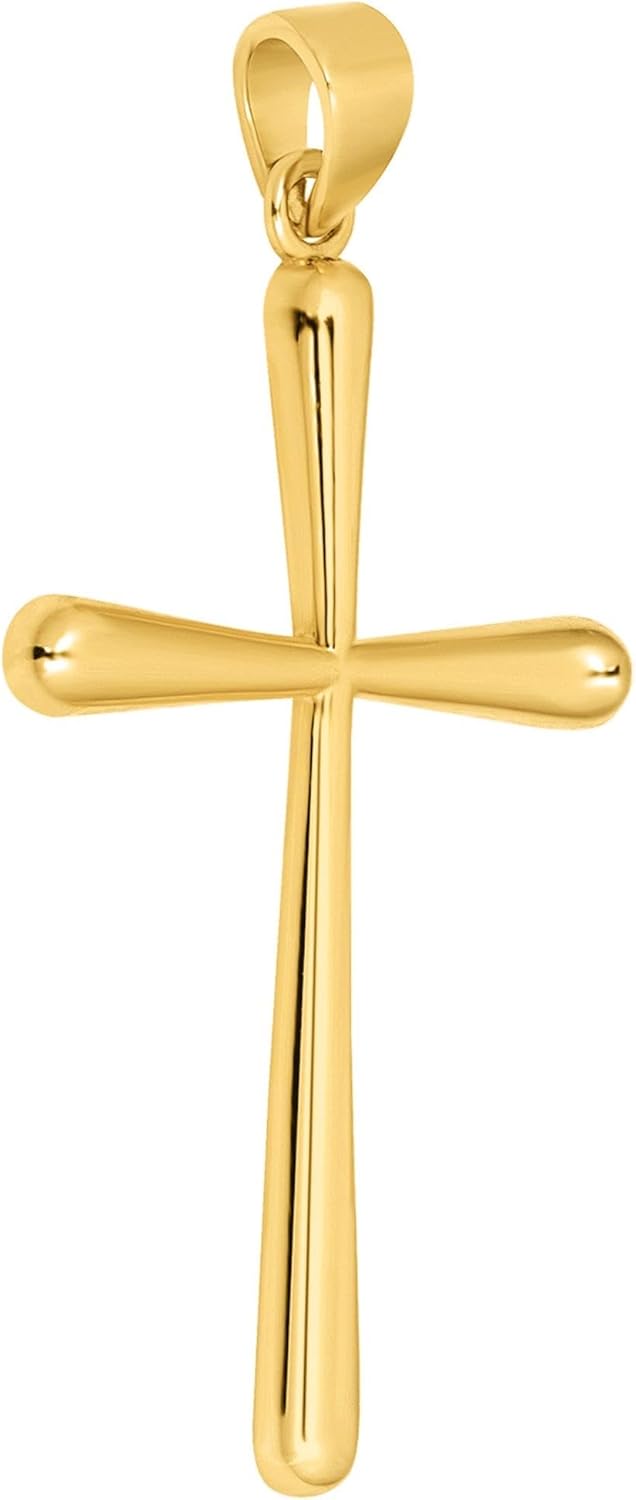 Jewelry America 14k Yellow Gold Classic Plain Religious Cross Pendant