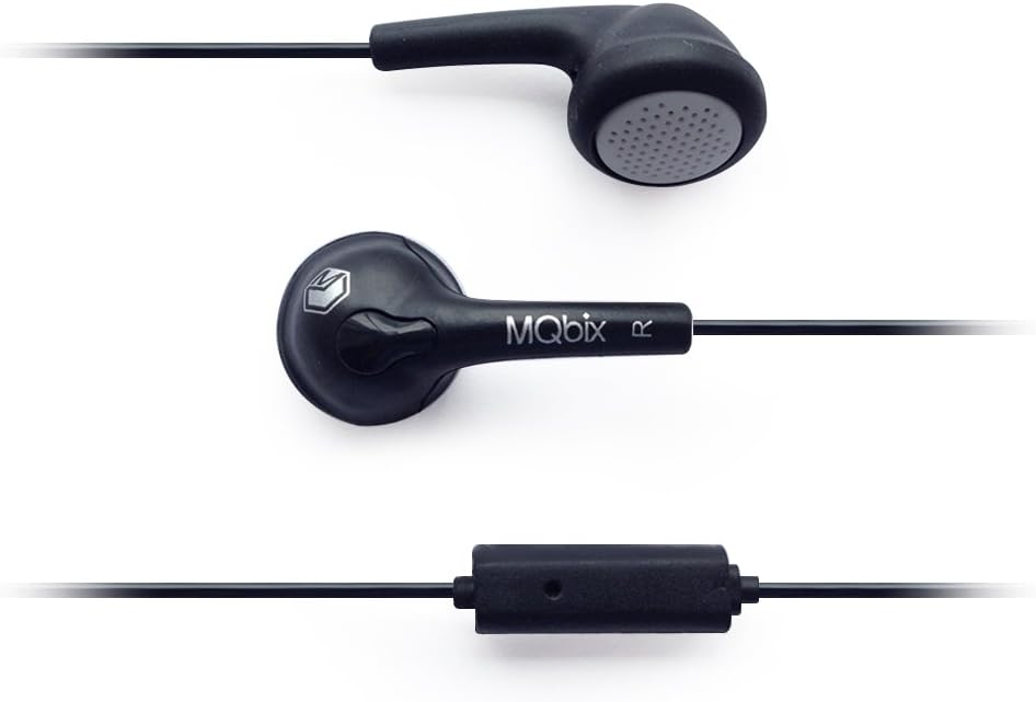 MQGT25BLK Flexible Gel Type Earphones with Mic, Black