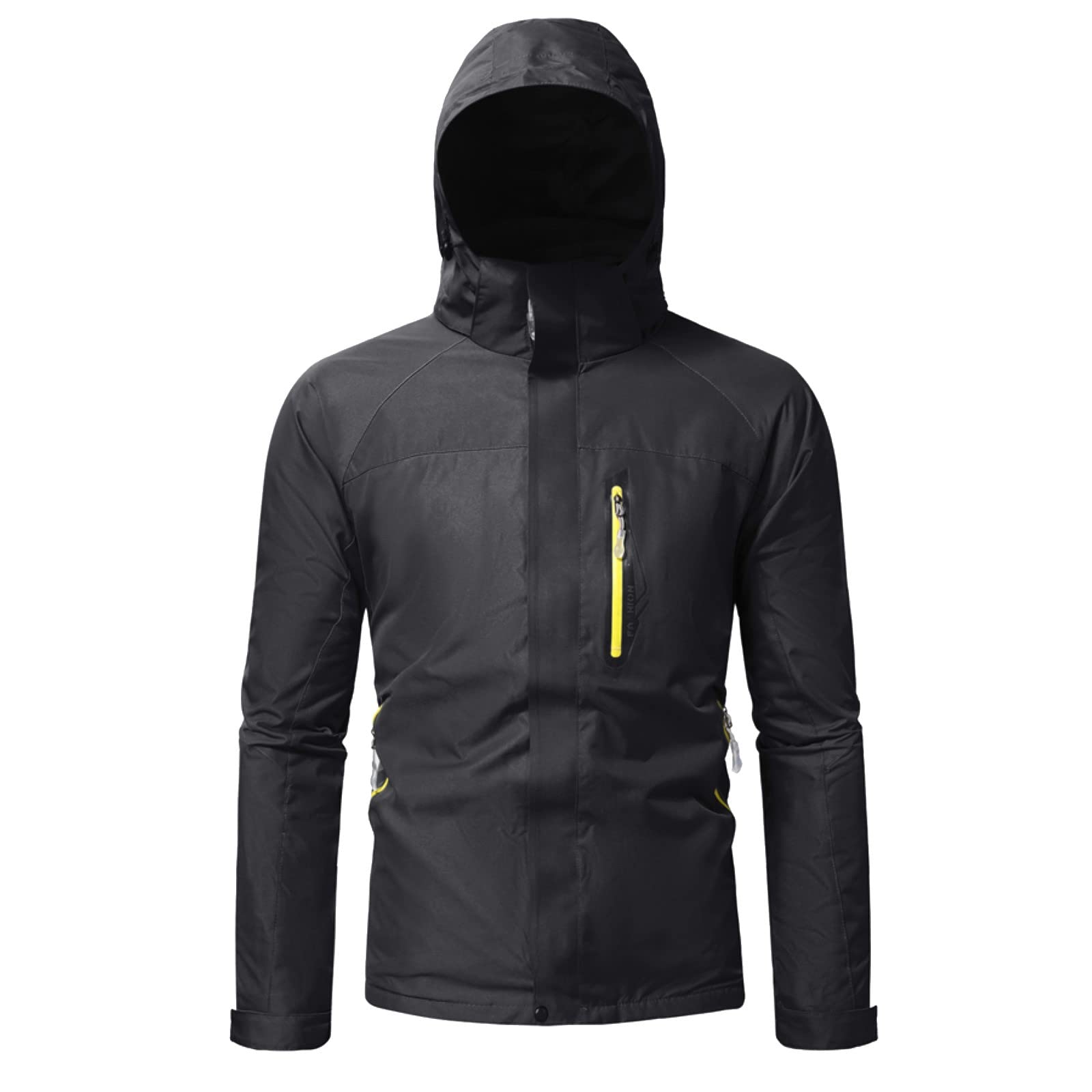 Chubasquero impermeable para hombre con capucha desmontable, chaqueta hardshell resistente al viento, chaqueta impermeable para bicicleta al aire libre, chaqueta meteorológica para hombre,