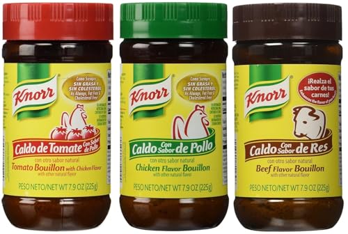Knorr Chicken Bouillon Granulated, Beef Bouillon, Tomato Bouillon with Chicken Flavor, 3 x 7.9oz, Pack of Three Flavors.