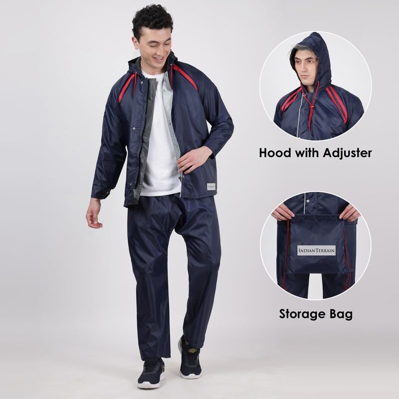 Image of Indian Terrain Men's Rain Coat with Pant waterproof and heavy duty