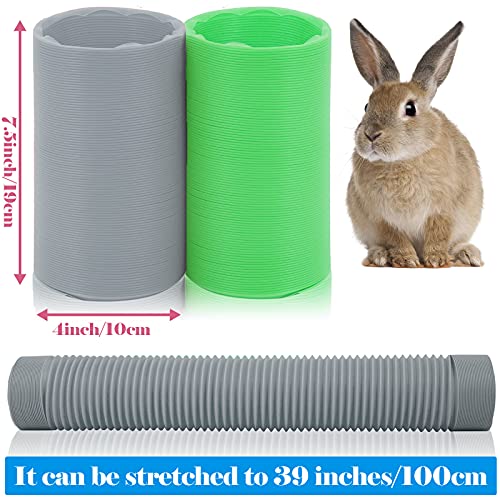 2 Pieces Pet Fun Tunnel Small Animal Play Tunnel Collapsible Plastic Tube Pet Hideaway Fun Toys For Hiding Training Fit Guinea Pigs Hamsters Chinchillas Rats Ferrets Dwarf Rabbits Green Black Wishope #TOP1
