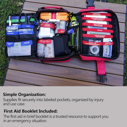 Upgrade Comprehensive First Aid Kits - Premium MOLLE System and Labeled Compartments Trauma Kits, Em