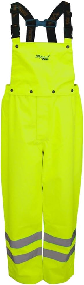 Viking Men's Professional Journeyman 300D Trilobal Rip-Stop Waterproof and Windproof Hi-Vis Safety Rain Bib Pants