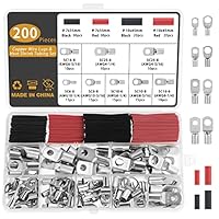 Kit 120 Piezas Terminales Anillo M6/M8 Con Tubos Termorretráctiles | Para Cableado Eléctrico, Coches, Barcos Y Solar