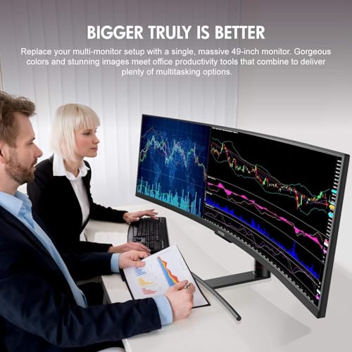 49-Inch Super Ultrawide Curved Monitor for Gamers, Renewed