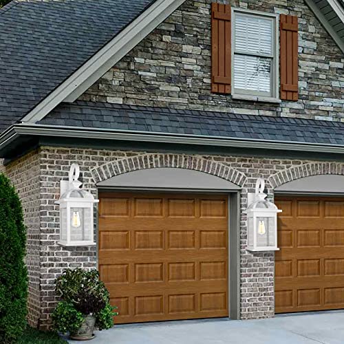 Image of Darkaway Outdoor Lights Fixtures Wall Mount, Large 22inch Outdoor Wall Sconce Lights with Seeded Glass Waterproof Outside Exterior Lights Fixture for House Front Porch Patio (Large, White)