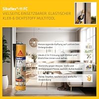 Sika – Kleb- und Dichtstoff – Sikaflex-11 FC Purform - Schwarz – Elastisch - Geeignet für alle übliche Baustoffe – Lösemittelfrei und emissionsarm – 300 ml – Ansicht 3
