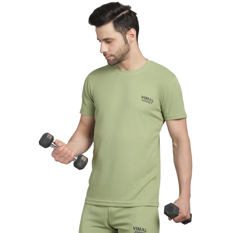 Image of Mack Jonney Solid Polyester Lycra Casual Style Half Sleeves Co-Ord Set Trackuit For Men-P-MACK52989-Box T D10 2