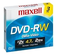 Algopix Similar Product 17 - Maxell 4.7GB 2X DVD-RW (3 -Pack)