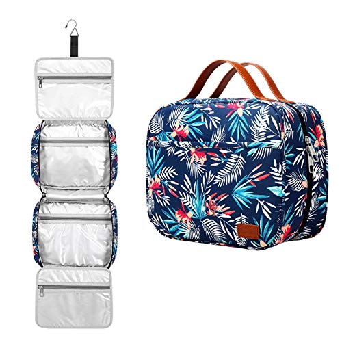 Hanging Travel Toiletry Bag,Large Capacity Cosmetic Travel Toiletry Organizer for Women with 4 Compartments & 1 Sturdy Hook,Perfect for Travel/ Daily Use/ Valentines' Day