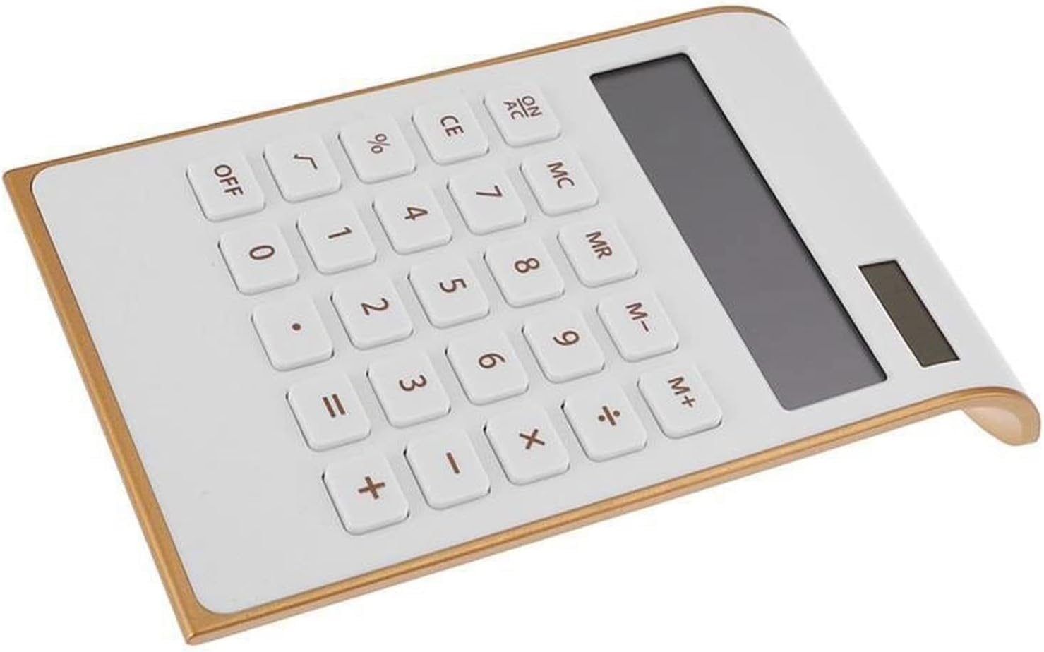 calculadora, Escritorio Ultra Fino Bordes Dorados mostrador básico Suministros de Oficina Juguete matemático